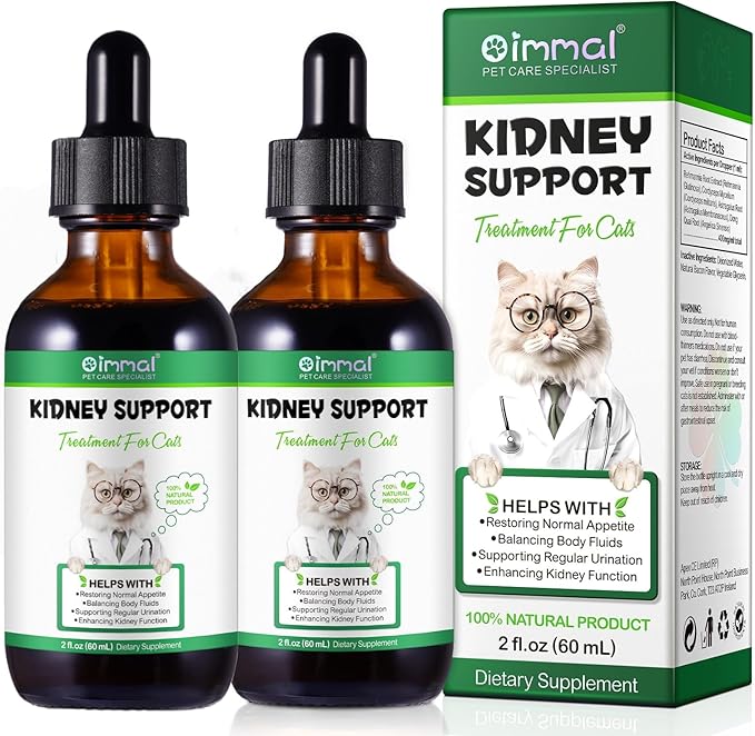 Kidney Support for Cats, Cat Kidney Treatment Support Cat Urinate Regularly, Strengthen Kidney Function,Increase Immunity, Herbal Supplement Supports Healthy Kidney Function- 2PCS