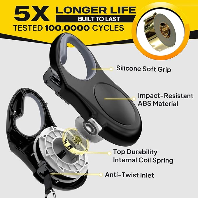Fida Retractable Dog Leash X-Small Breed, 10 ft Durable Pet Walking Leash for Extra Small Dogs/Cats/Small Animals up to 18 lbs, 360° Tangle Free, Black