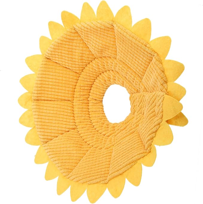 Cat Cone, Pet Recovery Collar Sunflower Shape Pet Elizabethan Collar Pet Recovery Cone Adjustable Pet Collar for Cat Dog (Size 4 Neck Circumference 26-29cm)