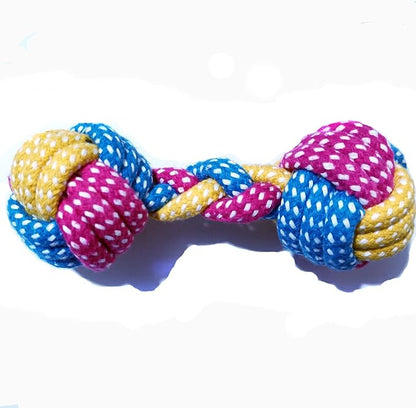 Dog Cat Puppy Teething Chew Toys,Dog Chew Rope Toy,Safe Braided Rabbit Toys Healthy Gift (Dumbbell)