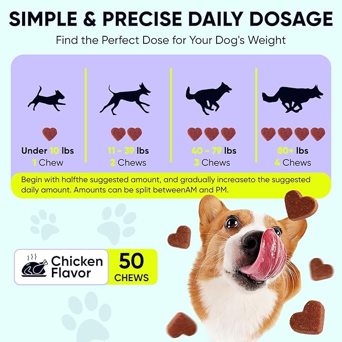 Dog Flea and Tick Treatment Chewable for 50 Count (4 Pack) Pet Control Oral Flea and Tick Chewable Supplement Fleas Ticks Prevention Treats for Puppies Soft 200 Chews All Breeds Ages Chicken Flavor