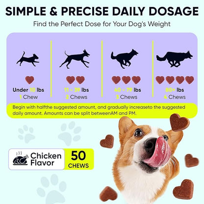 Dog Flea and Tick Treatment Chewable for 50 Count (4 Pack) Pet Control Oral Flea and Tick Chewable Supplement Fleas Ticks Prevention Treats for Puppies Soft 200 Chews All Breeds Ages Chicken Flavor