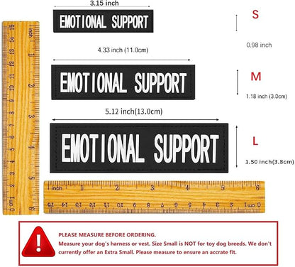 Emotional Support Dog Patches 2 pcs, ESA ID Tag Easily Attach to Dog Collar, Harness (Red Medium)