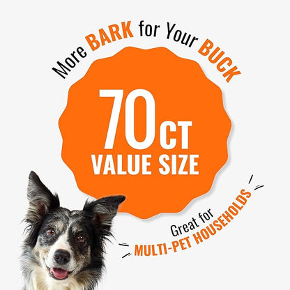 Good ‘n’ Fun Triple Flavor Twists for All Dogs, 70 Count, Treat Your Dog to Long-Lasting Chews Made with Beef Hide, Pork Hide and Chicken