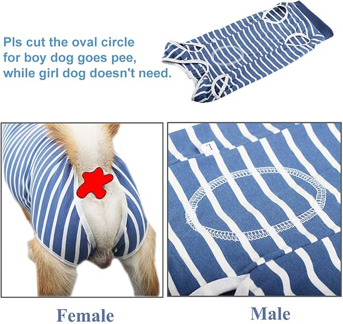 Coppthinktu Dog Recovery Suit for Abdominal Wounds, Breathable Surgery Recovery Suit, E-Collar Alternative for Small/Medium Dogs