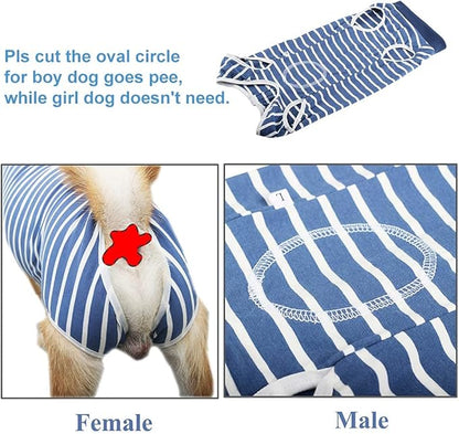 Coppthinktu Dog Recovery Suit for Abdominal Wounds, Breathable Surgery Recovery Suit, E-Collar Alternative for Small/Medium Dogs