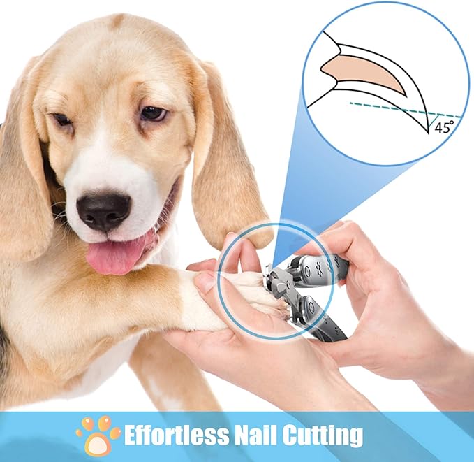 2026 Dog Nail Clipper for Anxiety Sensitive Dogs, Sharp Blade for Large Dog, Cut Through Thick Nail Smoothly, 3 in 1 Compact Build-in Nail File & Comb, Heavy Duty Professional Dog Nail Clipper