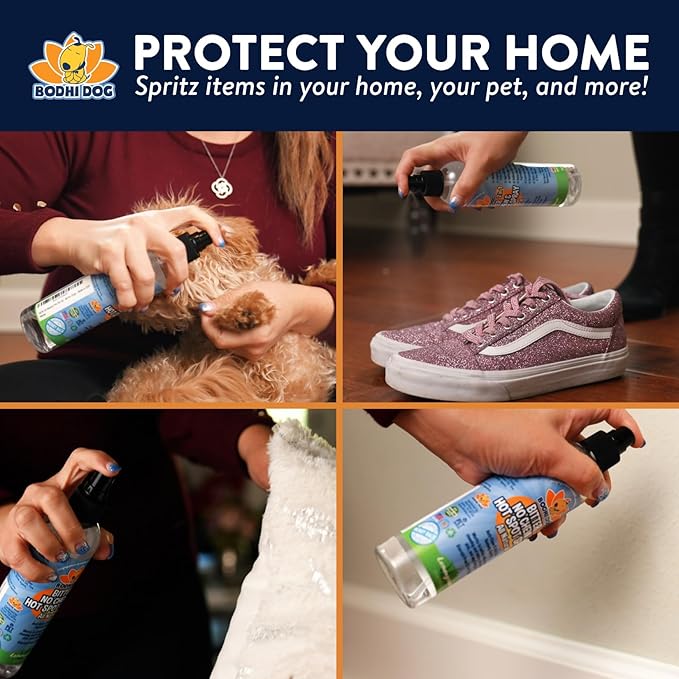 Bodhi Dog Bitter 2-in-1 No Chew & Hot Spot Spray - Natural Anti-Chew Remedy Better Than Bitter Apple - Soothes Hot Spots, Deters Chewing - Safe for Skin, Wounds & Furniture- Made in USA (128 Fl Oz)