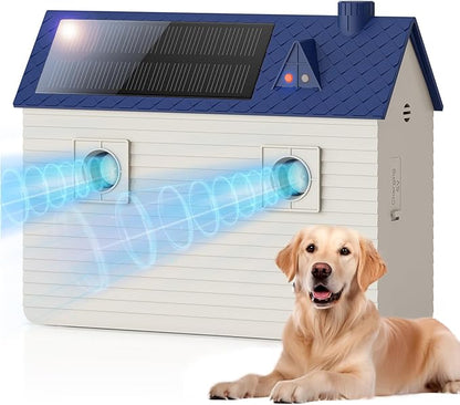 Dog Bark Deterrent Devices: Ultrasonic Anti Barking Device for Dogs with 3 Training Modes 50 FT | Solar Dog Barking Deterrent Devices | Stop Barking Dog Device for Indoor (Blue)
