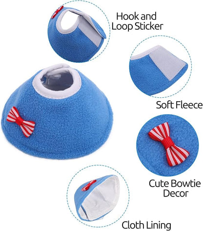 Bird Cone Collar 4 Pcs Set Pet Parrot Anti-bite Elizabethan Collars Protective Anti-Grab Feather Wound Healing Recovery Cones for Lovebird Cockatiel Budgerigar Parakeet Yellow Blue Red Green