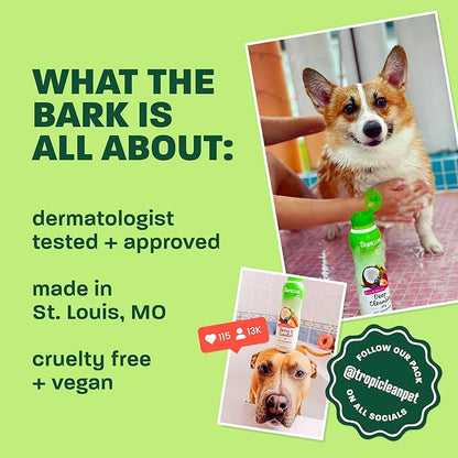 TropiClean Watermelon Refreshing 2-in-1 Cat & Dog Shampoo and Conditioner | Cat & Dog Bath Supplies | 20 oz | Made in The USA