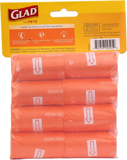 Glad for Pets Large Dog Waste Bags, Scented, Tear-Resistant, 16 Rolls | Heavy Duty Dog Poop Bags for Fast and Easy Waste Cleanup | 16 Rolls Waste Bags, 240 Bags Total