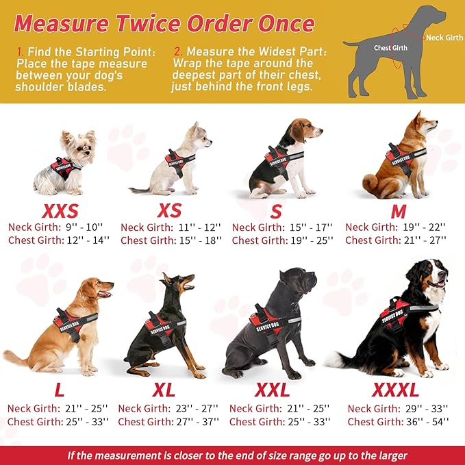 Opstin Service Dog Vest, ID Tag 50 ADA Information Cards, Service Dog Harness w Patch in Sizes X Small to XX Large, Metal Dog Tag has Ruggedized Clip, Service Animal Cards, ESA Accessory Set X-Small