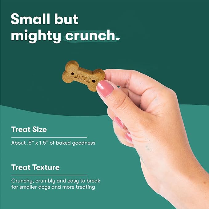 Jinx Oven-Baked Beef Bone Broth Mini Biscuit Dog Treats - Crunchy, All Natural, Superfood-Rich with Grass-Fed Beef, Dog Biscuits for Puppies, Adults & Seniors - 32oz