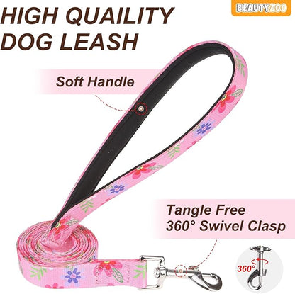 BEAUTYZOO No Pull Dog Harness and Leash Set with 2 Metal Leash Clips - Overhead-Free 3 Snap Buckles Design, Adjustable No-Choke Soft Padded Reflective Oxford Pet Vest for Small Medium Large Dogs, L