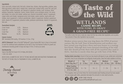 Taste of the Wild Wetlands Canine Recipe with Fowl in Gravy Canned Dog Food, 13.2-oz, Case of 12