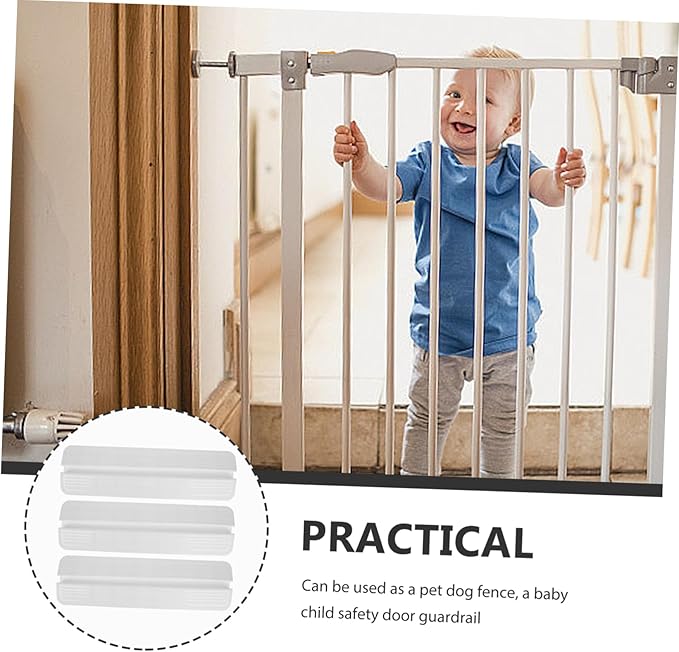 Toyvian 3pcs Indoor Dog Fence for Small Medium Large Pets Safety Door Fixator Anti-Kick Pedal Plastic Guardrail for Baby Gates and PET Barrier