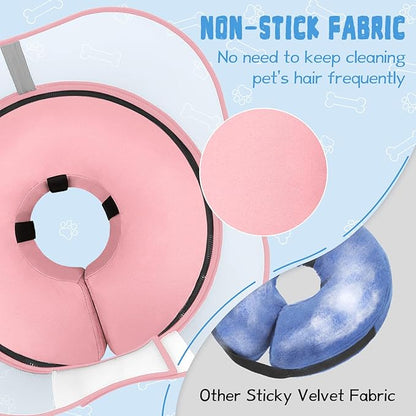 Elevated Inflatable Dog Cone Collar Alternative After Surgery, Dog Donut Collar, Soft Pet Cone to Stop Licking for Small Medium Large Dogs