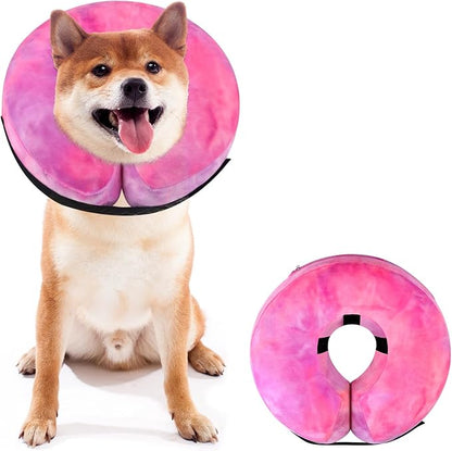 Dog Cone, Y-blue Cone Collar Inflatable Dog Neck Collar Recovery E-Collar Alternative, Cat Donut Collar After Surgery for Dogs and Cats(Rose Purple, M)