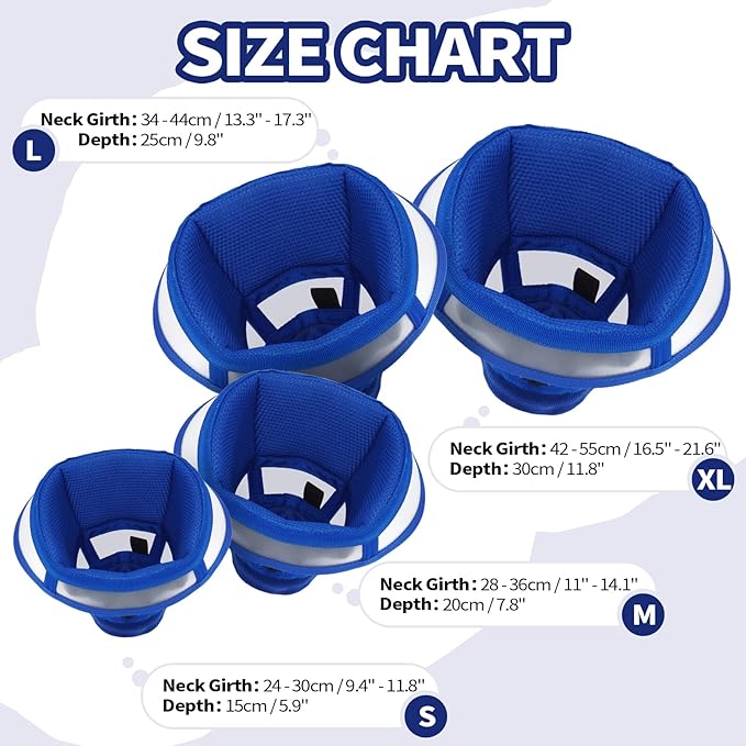 Allroaring Dog Cone, Comfy Extra Large Cone for Dogs After Surgery, Adjustable Soft Dog Cones to Prevent Licking Wounds, Pet Elizabethan Collar for Large Dogs, Blue XL