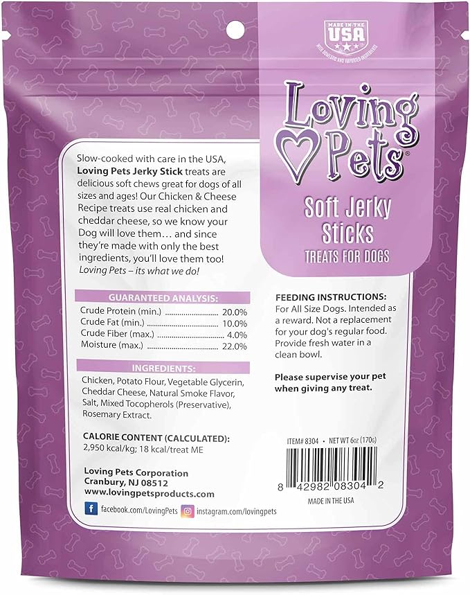 Loving Pets Soft Jerky Dog Treats – Real USA-Sourced Meat Dog Snacks for Training, Puppies & Everyday Reward – Soft, Chewy Dog Treats for Small, Medium & Large Dogs – Wheat & Corn Free