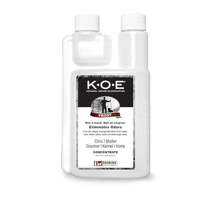 Odorcide K.O.E Kennel Odor Eliminator Concentrate – For Cages, Runs & More – For Home & Kennel w/Safe, Non-Enzymatic Formula - Frost Scent -16 oz
