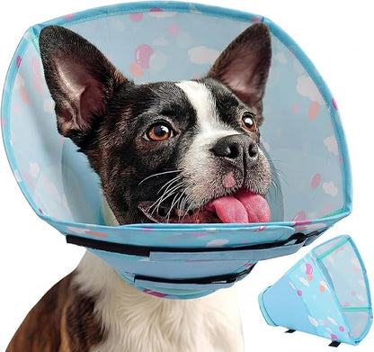 Allroaring Dog Cone, Soft Dog Cone Collar to Stop Licking, Adjustable Cones for Medium Dogs, Comfy Pet Recovery Collars & Cones Alternative for After Surgery Wound Healing, Blue M