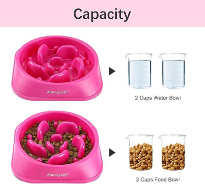 MateeyLife Slow Feeder Dog Bowls, Anti-Choking Puzzle Dog Food Bowls, Anti-Slip Interactive Feeding Slow Down Eating, Bloat Stop Maze Dishes for Medium Large Breeds Purple