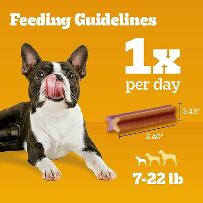 Pedigree Dentastix Dental Chews for Dogs, Small and Toy Breed Dog Treats, Bacon & Chicken Flavor, 17.78 oz. Bag (84 Treats Total)