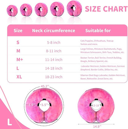 Inflatable Dog Recovery Collar, Dog Cone Collar for After Surgery, Prevent Dogs from Biting & Scratching Wound E-Collars to Help with Healing Soft Pet Recovery Collar Does