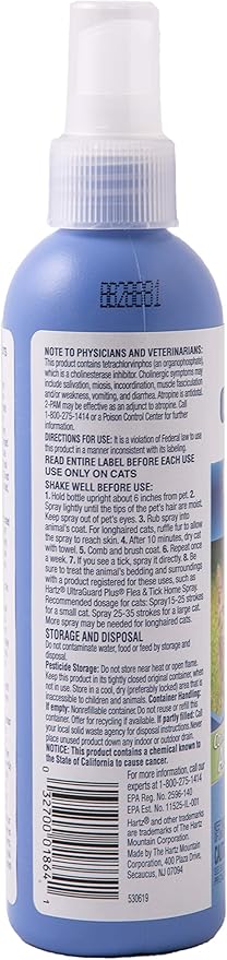 Hartz UltraGuard Plus Cat Flea & Tick Spray, 8 oz (Pack of 2)