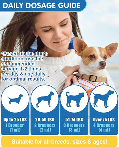 Natural Antibiotics for Dogs - 60ML Dog Antibiotic Drops - Itchy Skin Relief - Allergy Relief - Immune Support - with Organic Natural Ingredients - Bacon Flavor