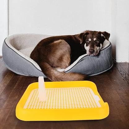 ULTECHNOVO Dog Litter Box Mesh Training Toilet Potty Tray for Puppy and Small Size Dog Indoor Dogs Potty Training Pads Holder for Small and Medium Dogs Pee Pad Holder