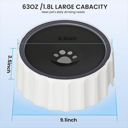 Dog Small Animals Water Bowl No Spill 70oz/2L Large Capacity Dispenser Non Slip No Splash Small Animals Bowl Pet Slow Feeder No Drip Dog Water Bowl on Vehicle for Dogs and Cats - Black