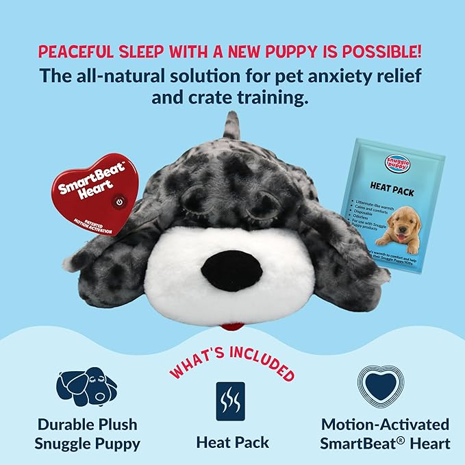 Snuggle Puppy Heartbeat Puppy Toy for Large Breeds, Breed Buddies Collection-Great Dane, Plush Dog Toy with Real-Feel Pulse and Heat Pack for Crate Time, First Nights, and Rest