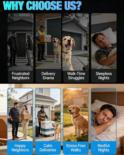 Dog Barking Control Devices, Anti Barking Device for Dogs with Remote Control, Ultrasonic & Sensor Technology, Rechargeable, Waterproof, Adjustable Modes & Frequencies, Bark Box Indoor Outdoor(White)