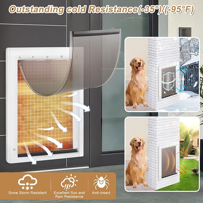 3 Pack Large Dog Door Replacement Flap with Screws, Doggie Door Replacement Flaps Compatible with PAC11-11039, Measures 10 1/8" X 16 7/8", Weather Resistant and Easy to Install
