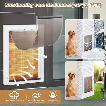 3 Pack Large Dog Door Replacement Flap with Screws, Doggie Door Replacement Flaps Compatible with PAC11-11039, Measures 10 1/8" X 16 7/8", Weather Resistant and Easy to Install