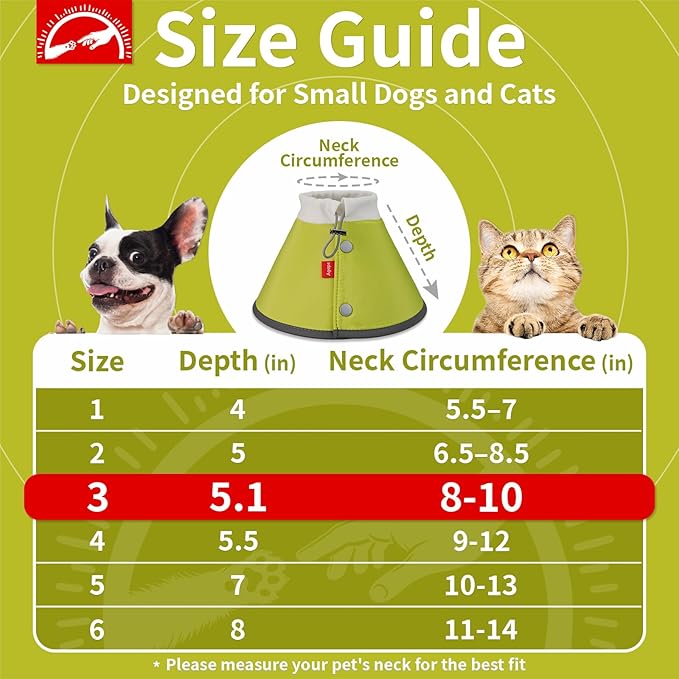 Agape Soft Dog Cone for Small Dogs & Cats, Comfy Dogs Recovery Collar After Surgery, Adjustable E Collar Alternative to Stop Licking, Protective Elizabethan Cones for Pup&Kitty, Comfortable Dog Cones