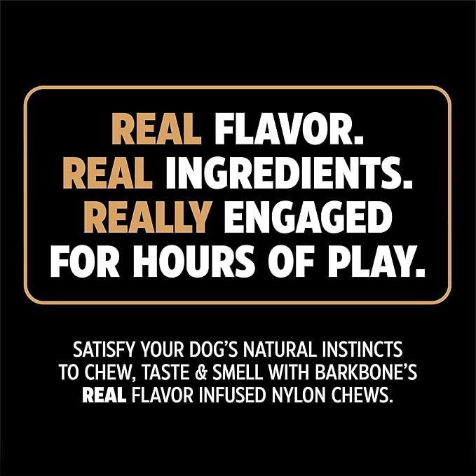 Pet Qwerks Original BarkBone - Nylon Dog Bone for Aggressive Chewers - Bacon Flavor - 7.75" (Pack of 3)