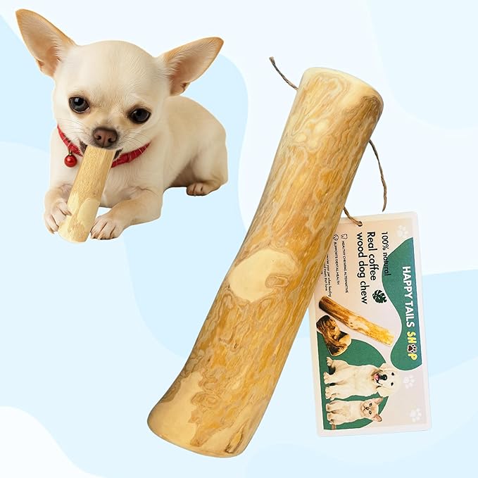 Set of 1 Coffee Wood Dog Chew Stick Toy for Dog, Natural and Real Wooden Bone Sticks for Pets, Safe Dental Cleaning Chews, Pets Health, Teeth Cleaning and Relieve Stress (Small)