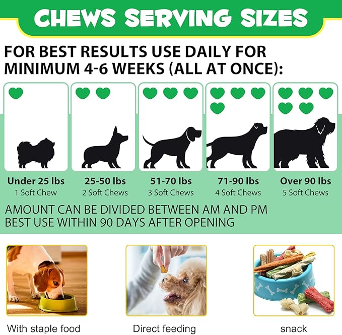 Probiotics for Dogs Digestive Health, Digestive Soft Chews for Dogs, Dog Probiotics and Digestive Enzymes, 120 Dog Chews Omega-3 & 6, Vitamin, Improve Digestion, Immunity