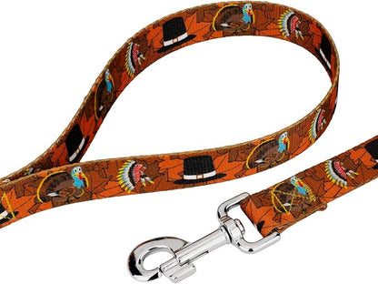 Country Brook Petz - Thanksgiving Tradition Everyday Dog Collar and Leash - Awesome Autumn Collection Featuring Designs You'll Fall for (1/2 Inch, Extra Small)