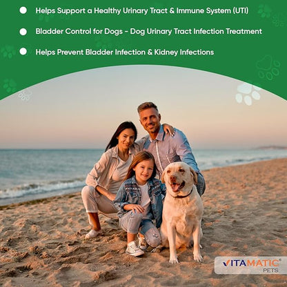 Vitamatic Cranberry for Dogs – 120 Chewable Tablets – with D-Mannose, Apple Cider Vinegar & Vitamin C – Urinary Tract & Bladder Support for Dogs