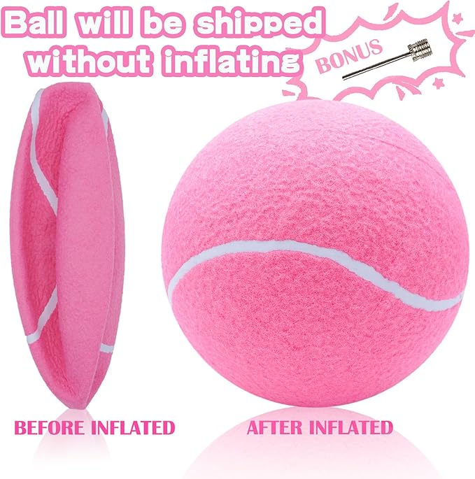Banfeng Big Tennis Ball for Dogs, Giant Dog Tennis Ball Toy Large Outdoor Sports Gift for Small Medium Large Dog (Pink, 9.5 inch)