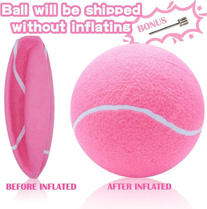 Banfeng Big Tennis Ball for Dogs, Giant Dog Tennis Ball Toy Large Outdoor Sports Gift for Small Medium Large Dog (Pink, 9.5 inch)