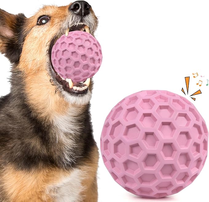 Tough Dog Chew Toys for Aggressive Chewers, Indestructible Dog Balls for Aggressive Chewers, Squeaky Balls for Dogs, Squeaky Toys for Large Dogs, Funny Heavy Duty Ball