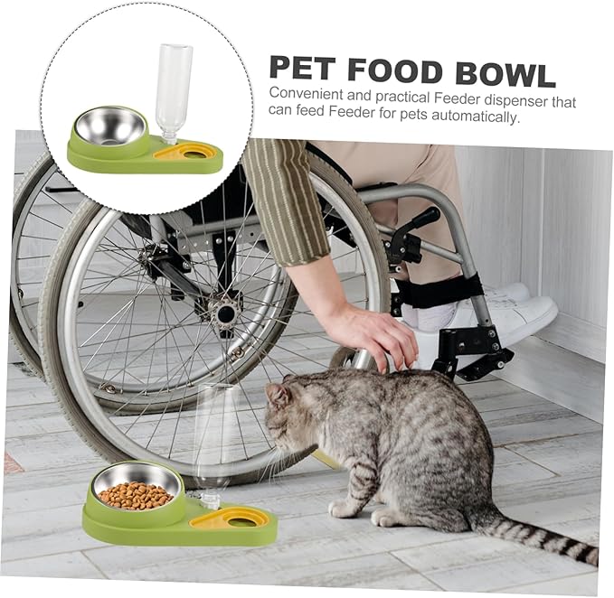Plastic Pet Feeder Water Dispenser -Slip Dog Cat Bowls Automatic Feeding Tool