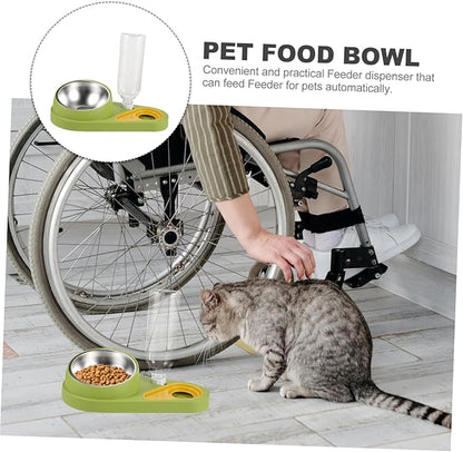 Plastic Pet Feeder Water Dispenser -Slip Dog Cat Bowls Automatic Feeding Tool