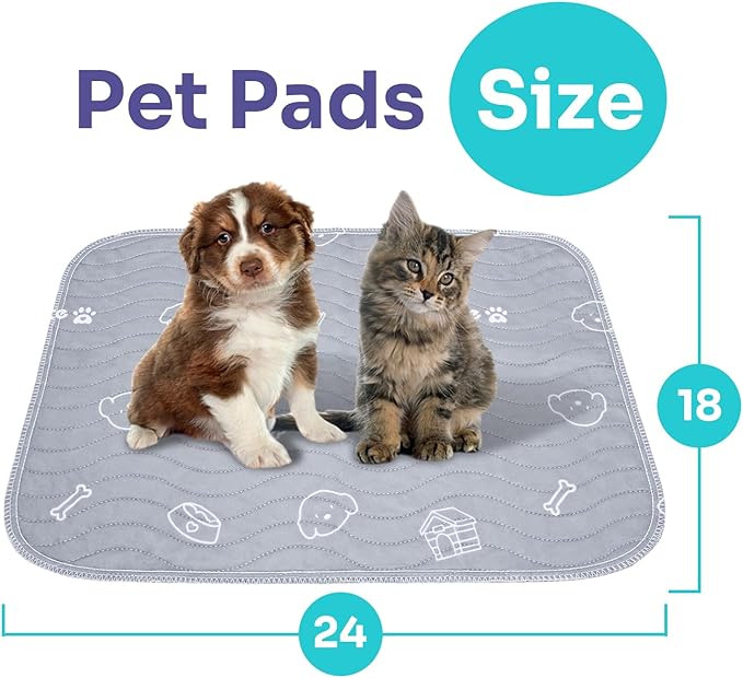 2 Pack Puppy Pee Pads Heavy Absorbency Washable for Dogs, Reusable Pee Pads Prevent Leakage Non-Slip, Waterproof Pet Training Pads for Puppy Playpen, Crate, Whelping Box, 18"x24"